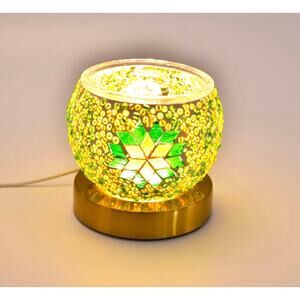 Clearance - Homesmart Turkish Inspired Mosaic Glass Table Lamp 4.13” T